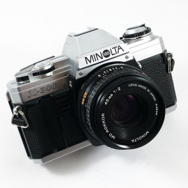minolta x-300 x300 chrome md rokkor 45mm 2 reflex analog 35mm analog film camera vintage slr