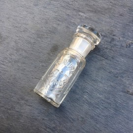 petit flacon ancien vintage teinture d'iode 1900 1920 verre transparent