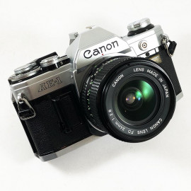 canon ae1 ae-1 reflex analog 24mm 2.8 35mm 135 chrome silver fd chrome analog film camera reflex slr