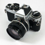 nikon fe nikkor lens 20mm 3.5 super wide angle 35mm reflex analog film vintage analog camera reflex chrome