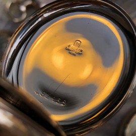 Boitier de montre à gousset coffret cadrant doré plaqué or 36mm diamètre fabricant horloger français ancien vintage