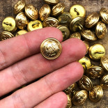 French Marine Anchor Button antique 15mm André Paris vintage old buttons military militaria gold golden little
