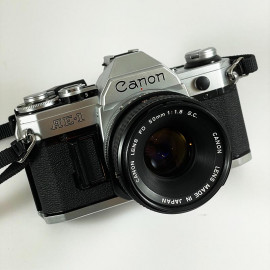 canon ae1 ae-1 reflex argentique 50mm 1.8 f1.8 35mm 135 s.c lens chrome appareil photo argentique film