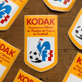 sticker kodak FFF football jeux olympiques photographe vintage 1980 ancien 1984