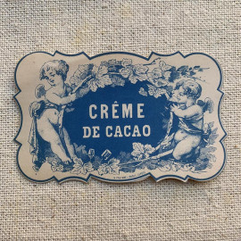 étiquette bistrot bar ange angelot illustration crème de cacao papier ancienne vintage 1900 bouteille alcool