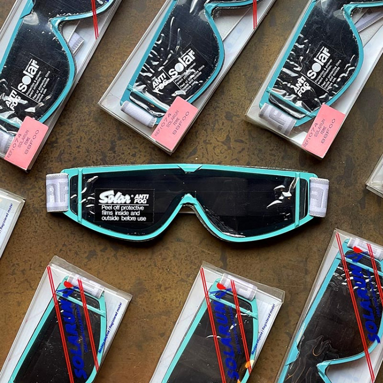 solar solarun ski glasses glass protection protective 1980 vintage old sport sunglasses plastic france annecy