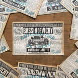 étiquette ancienne papier eau source minérale de cusset bassin de vichy chateau de la motte ancien vintage 1920