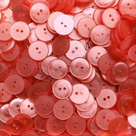 plastic pink transparent curved button vintage pants 1970 1980 french haberdashery old 2 holes 18mm