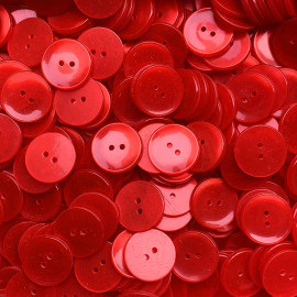 plastic red transparent curved button vintage pants 1970 1980 french haberdashery old 2 holes 22mm