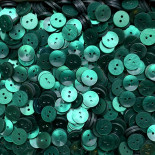 bouton ancien plastique incurvé vert transparent translucide vintage 1970 1980 2 trous 14mm