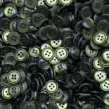bouton ancien plastique à rebord vert olive transparent translucide vintage 1970 1980 4 trous 15mm