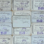 antique vintage tramway circulation card ticket saint etienne france 1949 1940 transport CFVE