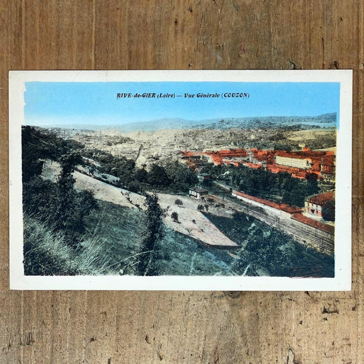 antique vintage postcard old collection french france rive couzon 1920 1930 river