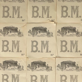 BM greece egypt sphinx antique wine label paper antique vintage alcool bar printing factory 1920 1900
