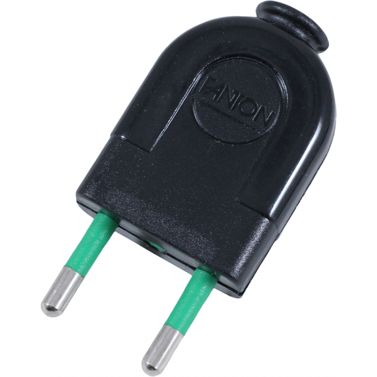 black plug in electric electricity male plastic little 2 conductors