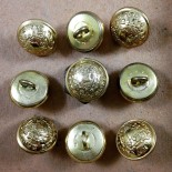 french republican guard brass button antique vintage haberdashery military army 1930 17mm