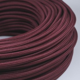 cable electrique couleur fil textile vintage tissu bordeaux rond coloré luminaire lampe