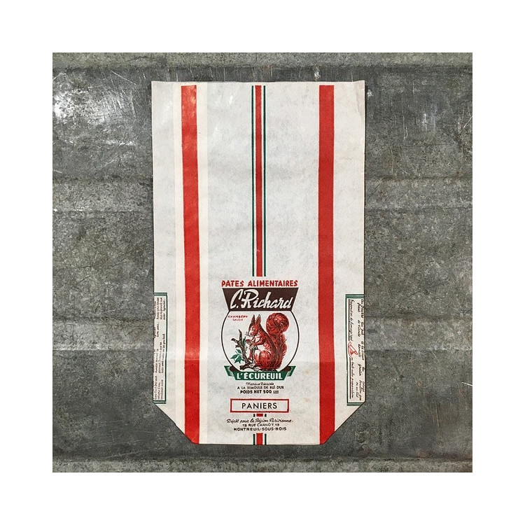 squirrel pasta richard paper bag antique vintage grocery 1950