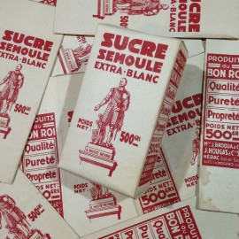 Semolina sugar box antique vintage paper grocery 1950