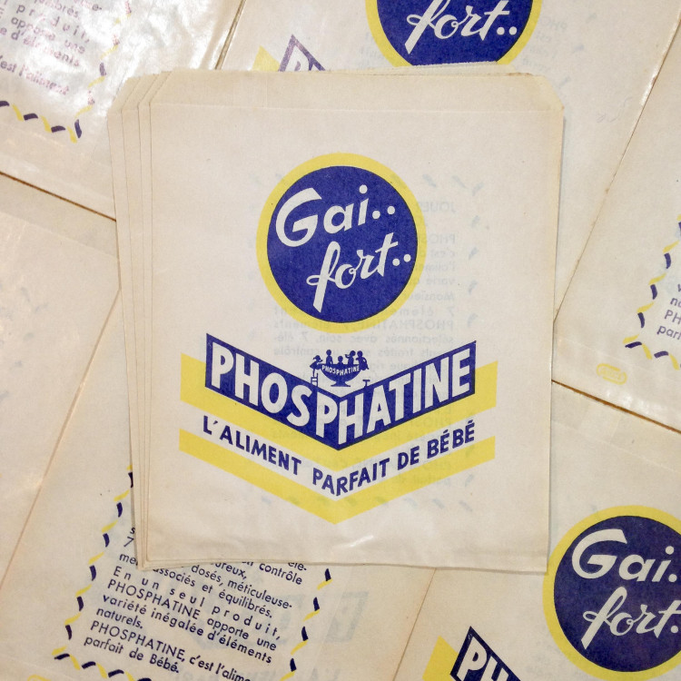 gai fort phosphatine antique vintage paper bag grocery store 1960