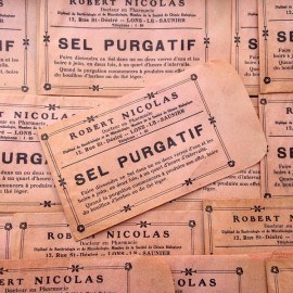 little paper bag for pharmacy vintage antique 1940 1930 purgative salt
