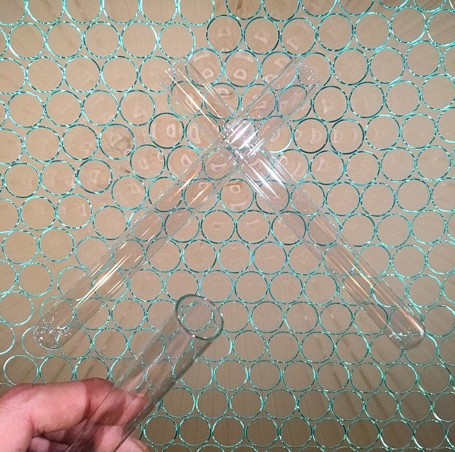 lot de tubes à essai anciens verre 16cm 1990 vintage