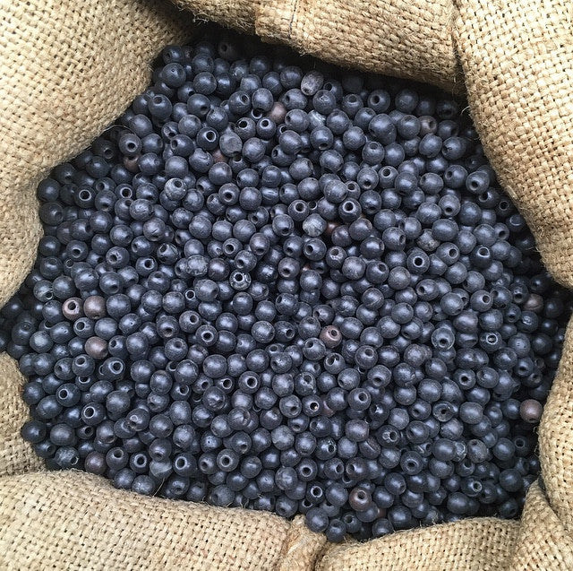 perles de coco noire 5mm noir lot de 100 pièces ancienne vintage stock fabricant chapelet 1930