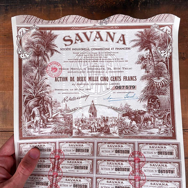 Action Savana à Pondichéry 1952