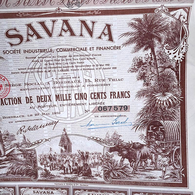 Action Savana à Pondichéry 1952