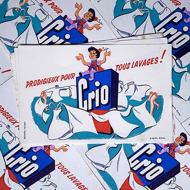 buvard publicitaire ancien vintage lessive crio 1950 1960