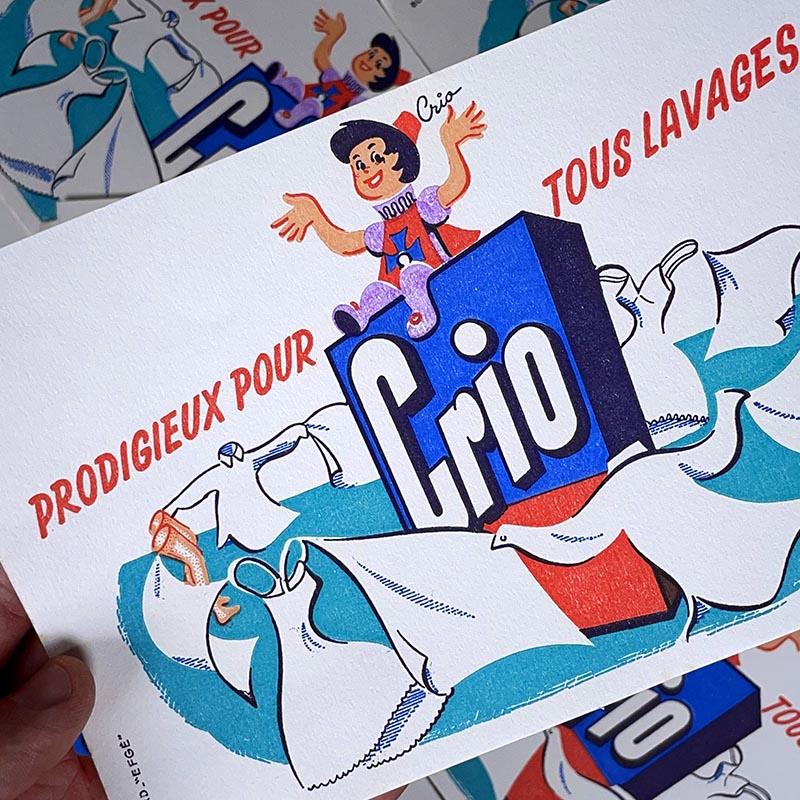 buvard publicitaire ancien vintage lessive crio 1950 1960