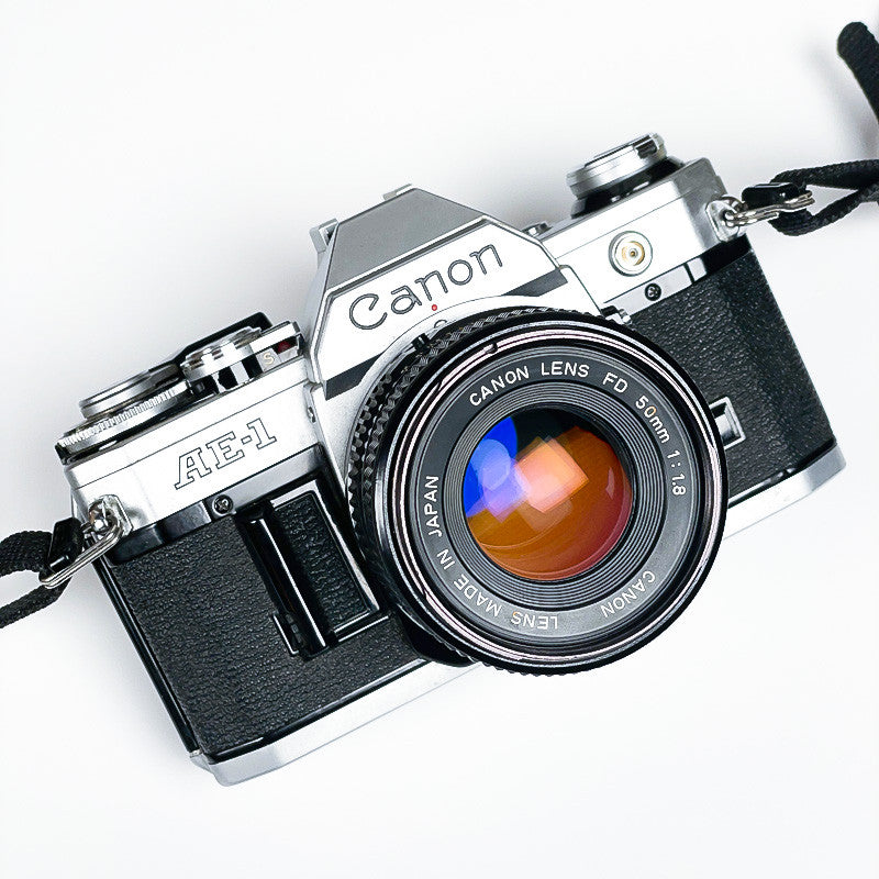 canon ae1 ae-1 reflex argentique 50mm 1.8 f1.8 35mm 135 fd chrome