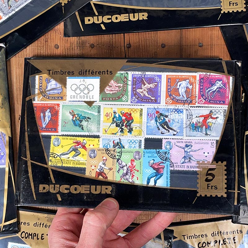 carte timbres coupe du monde patinage lyon 71 timbre sortie officielle la poste ancienne vintage 1971 france