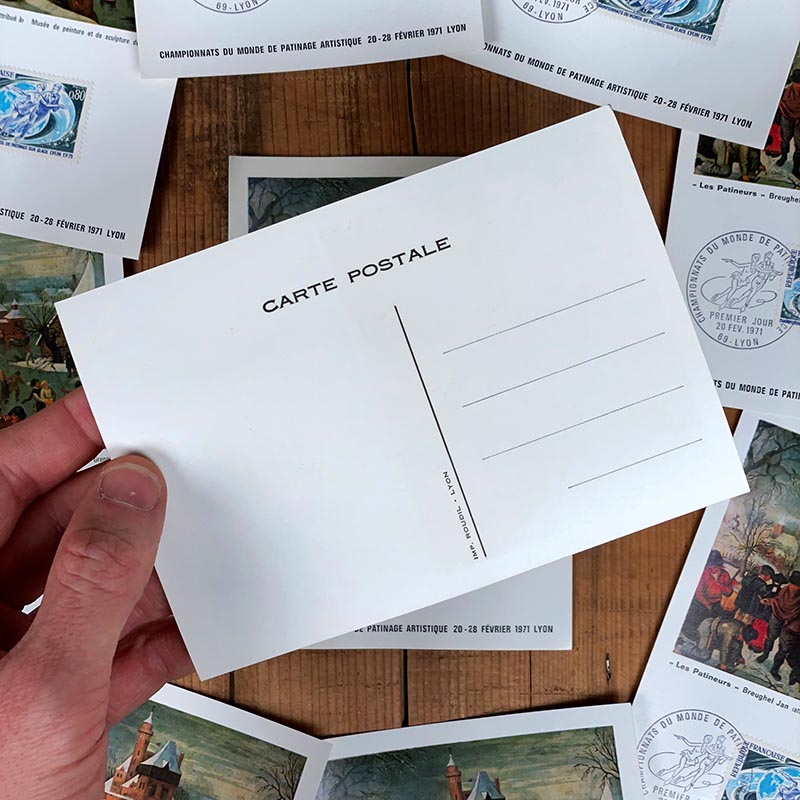 carte postale premier jour d'édition jan breugel coupe du monde de patinage lyon 1971 71