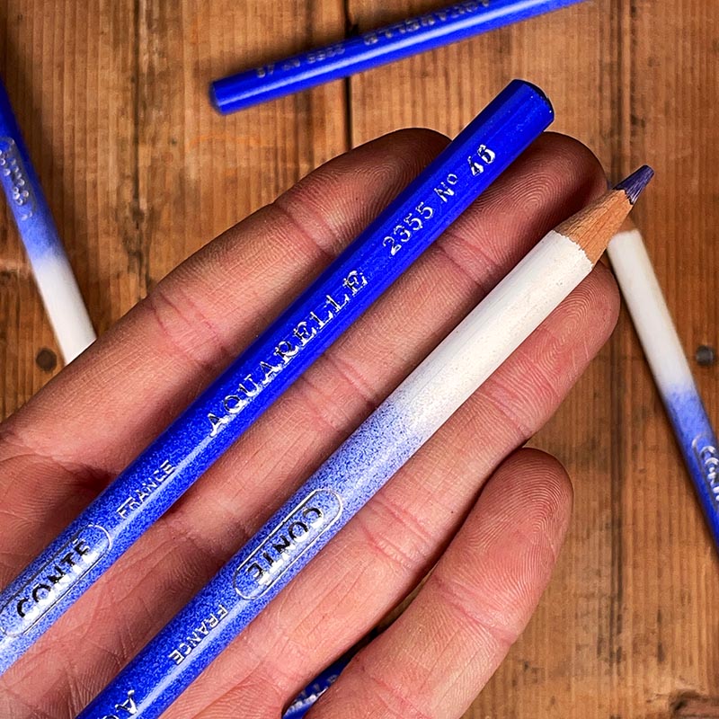 crayon à papier aquarelle conté gilbert ancien stock papéterie bleu 2355 n°46