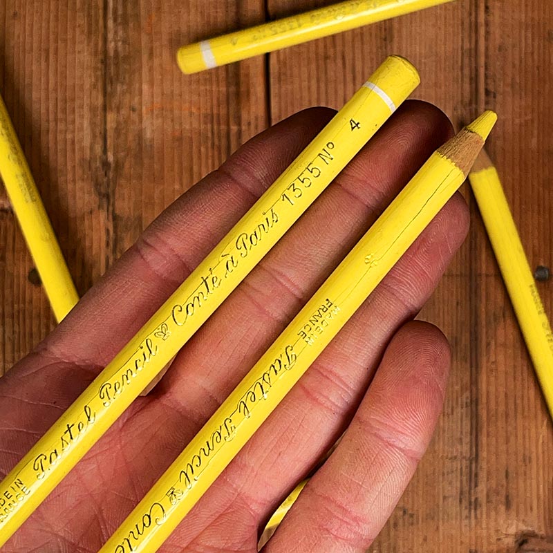 crayon à papier pastel conté gilbert ancien vintage 1355 n°4 jaune