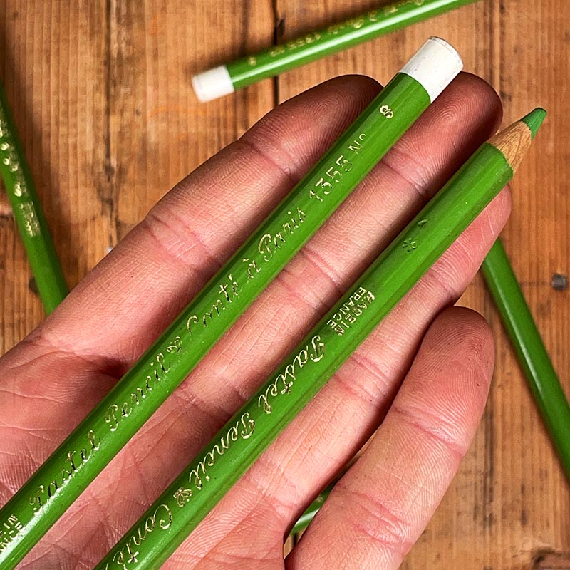 crayon à papier pastel conté gilbert ancien vintage 1355 n°8 vert