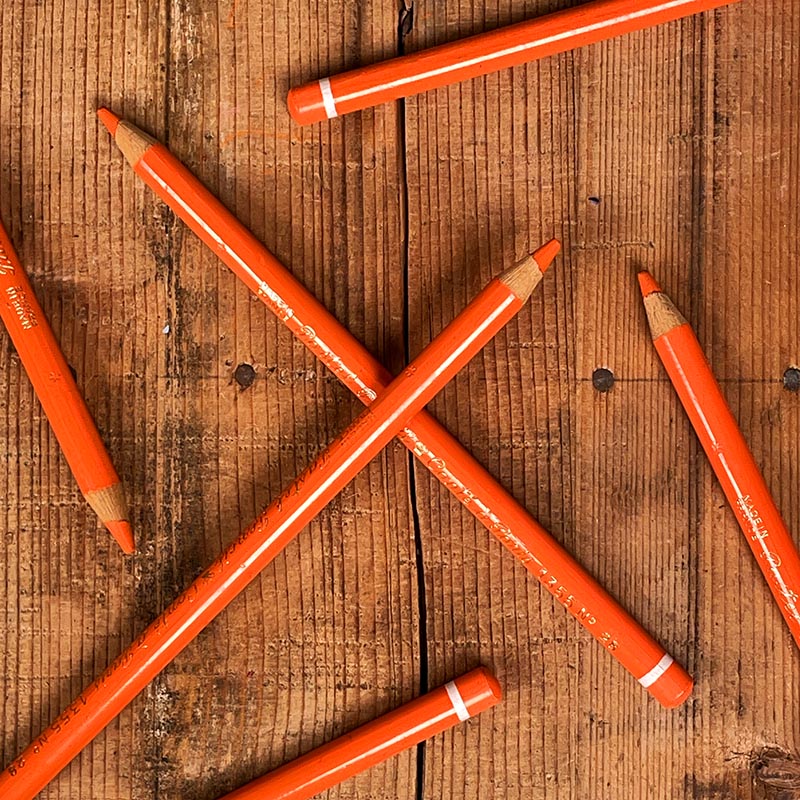 crayon à papier pastel conté gilbert ancien vintage 1355 n°28 orange