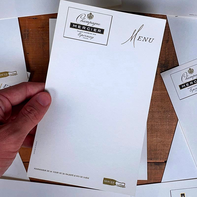 menu ancien papier vigneron champagne mercier epernay 1960 vintage restaurant bar