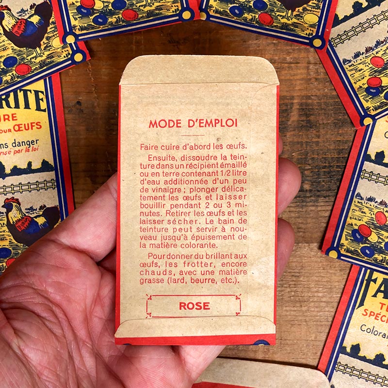 petit sachet ancien la favorite teinture spéciale pour oeufs 1930