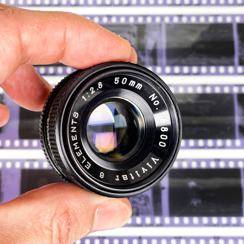 vivitar 6 elements 50mm 2.8 objectif agrandisseur tirage chambre noir papier négatif film pellicule argentique photo photographie labo laboratoire ancien vintage 24x36 35mm 135 