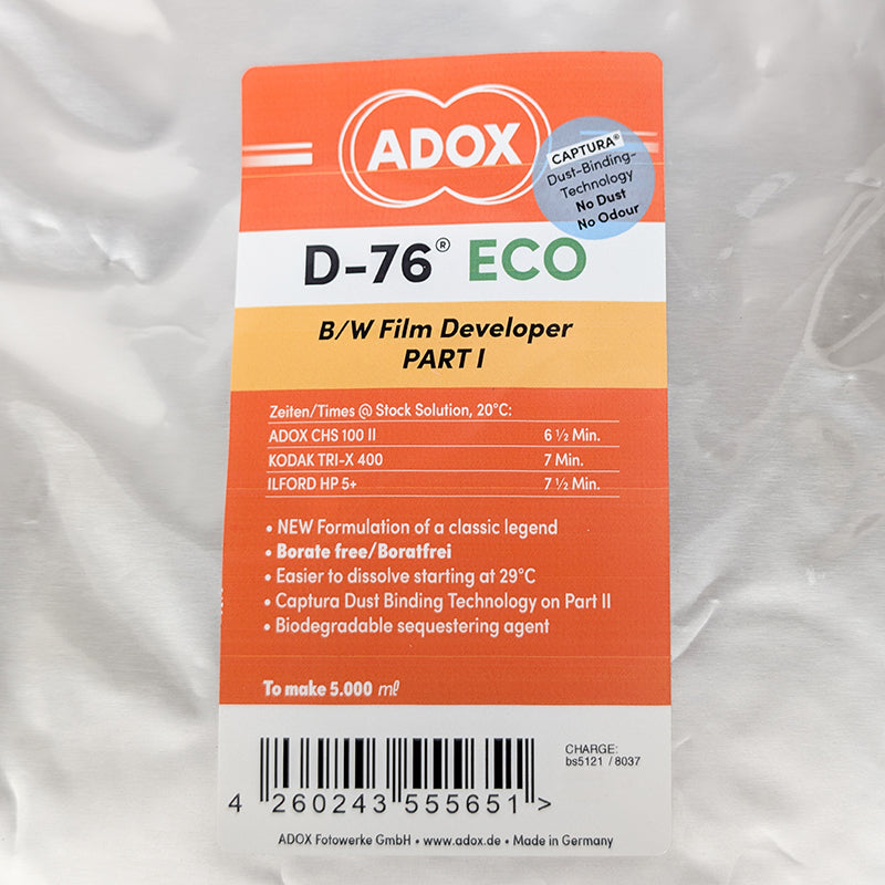Adox D-76 D76 révélateur pellicule noir et blanc developpement argentique chimie photographie