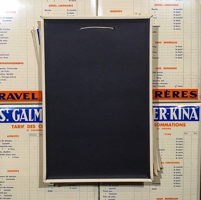 glacoide affichage prix pancarte tarifs st galmier quinquina kina 1930 bistrot bar ravel frères codec