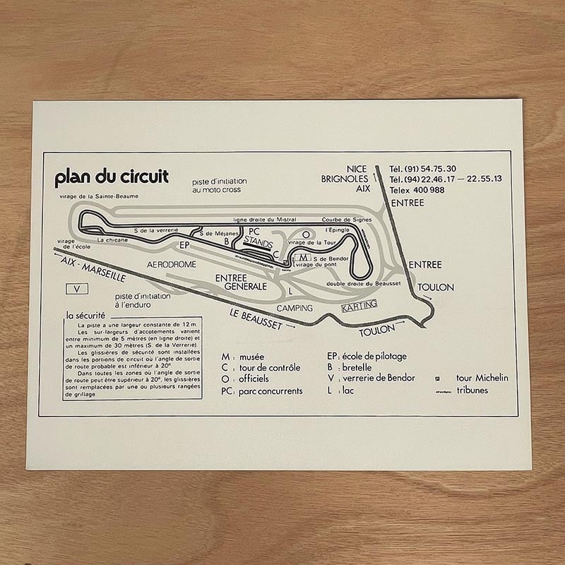 affiche circuit paul ricard départ à pieds pilote championnat du monde 1977 sport vintage photo course moto de vitesse