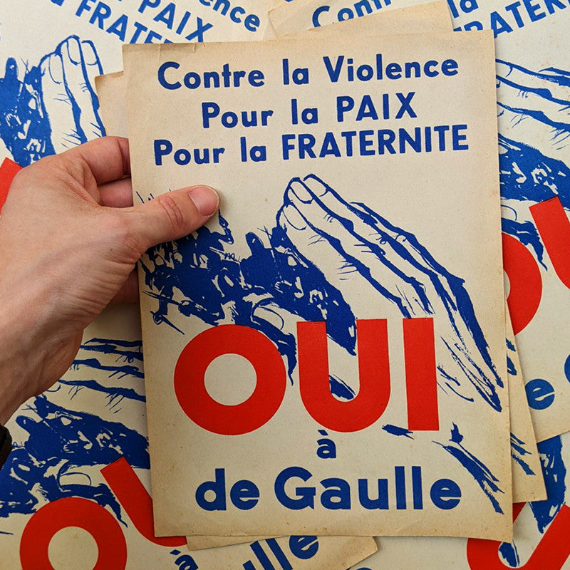 affiche législative de gaulle france élection française 1946 Charles DE Gaulle Contre la violence papier poster