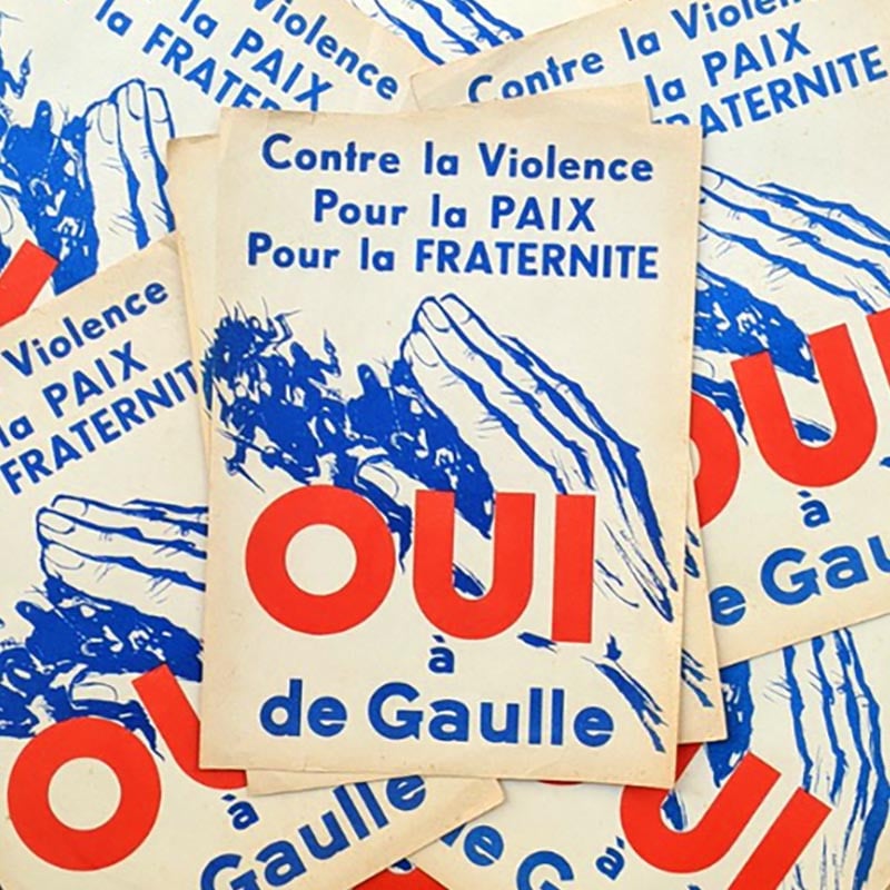affiche législative de gaulle france élection française 1946 Charles DE Gaulle Contre la violence papier poster