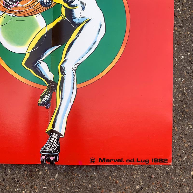 poster affiche ancienne marvel dazzler 1982 edition lug editions magazine titans roller red girl
