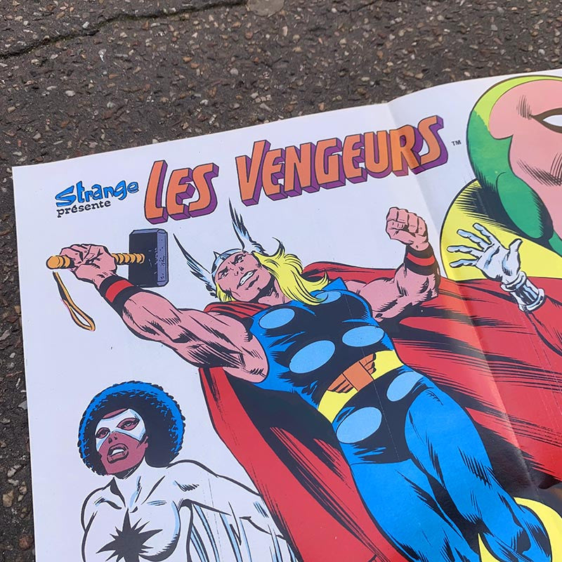 poster affiche ancienne marvel les vengeurs 1987 edition lug editions magazine strange captain america thor