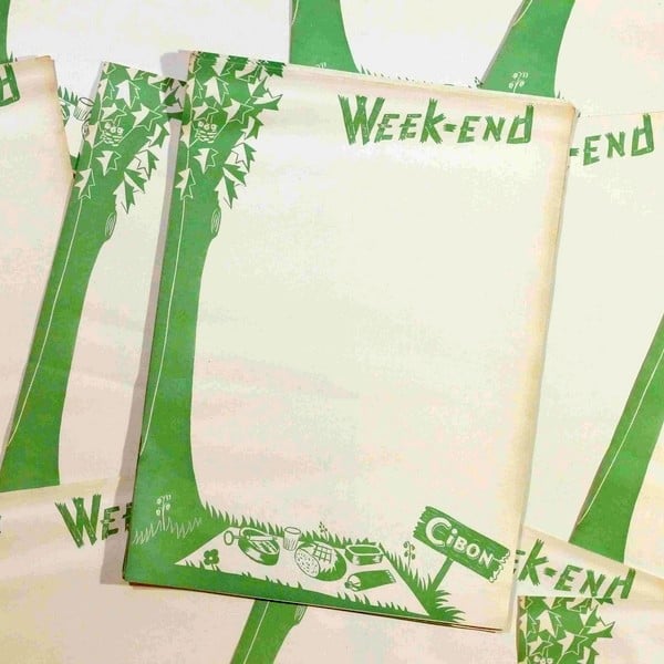 affiche week-end cibon épicerie ancienne vintage 1960