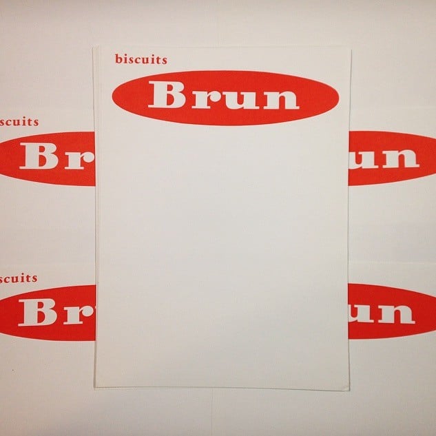 affichette réclame prix biscuits brun ancien vintage ancienne épicerie 1960 papier affiche